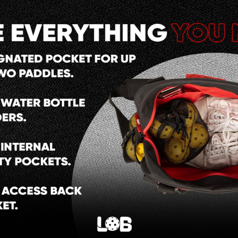 LOB Pickleball Bag - Lightweight Tote Carry Bag for men and women, Fits 2 Paddle - Picture 10 of 16